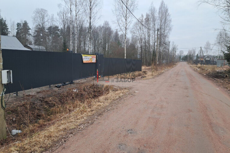 Забор из профнастила в посёлке Мамонтовка Приморского района